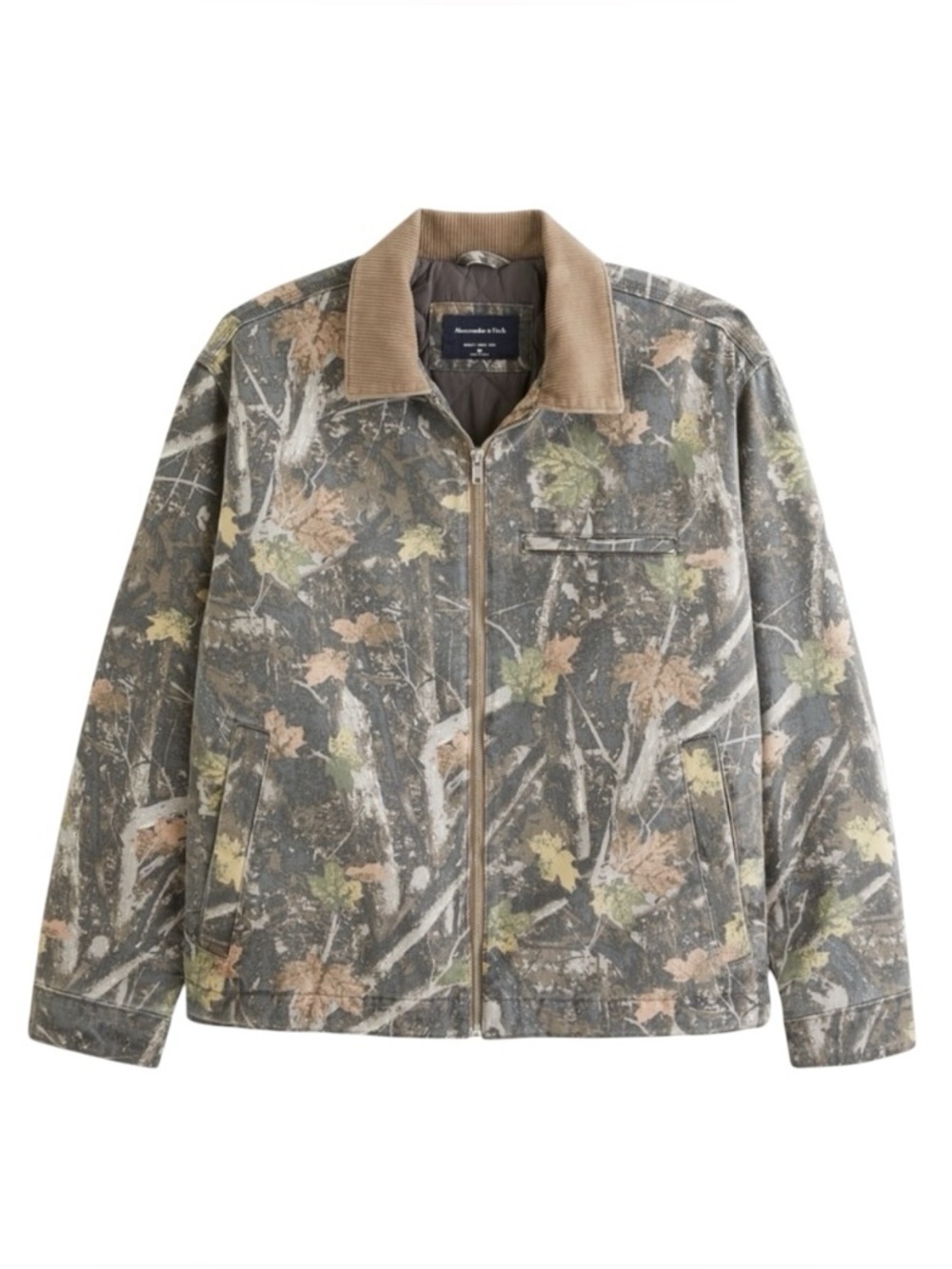 Abercrombie Workwear Lined Camo Bomber Jacket
